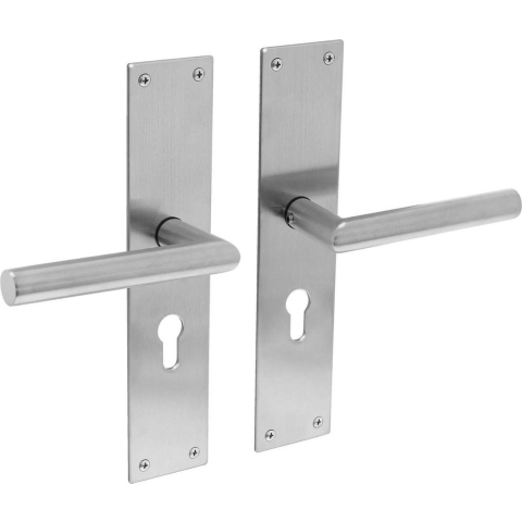 Intersteel Deurkruk Jura met schild 250x55x2mm rvs geborsteld