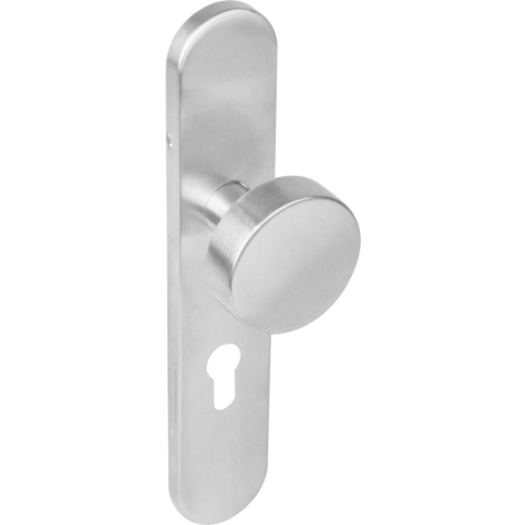 Intersteel | Knop op schild | Ovaal | RVS Geborsteld