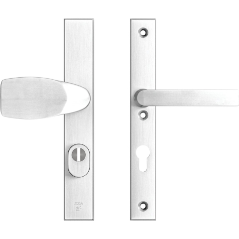 AXA Veiligheidsbeslag Edge Plus smal kruk Wing+Blok PC72 anti-kerntrek aluminium naturel