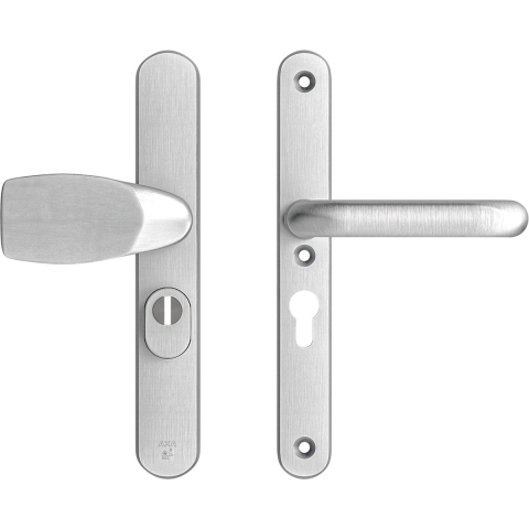 AXA Veiligheidsbeslag Oval Plus smal kruk Wing+U PC55 anti-kerntrek aluminium naturel