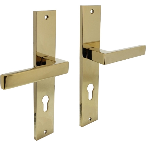 Intersteel Deurkruk Hera op schild 245x45 mm profielcilindergat 72 mm messing titaan PVD