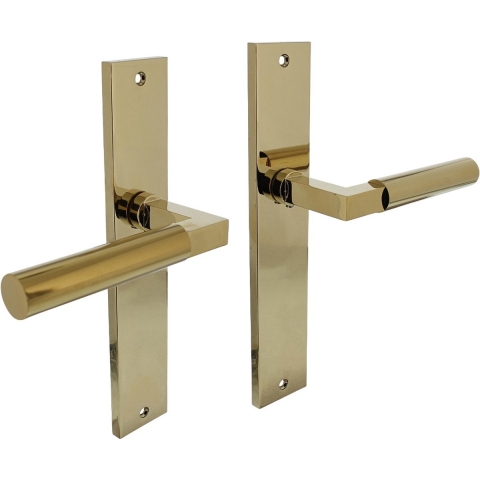 Intersteel Deurkruk Bau-Stil op schild 245x45 mm blind messing titaan PVD