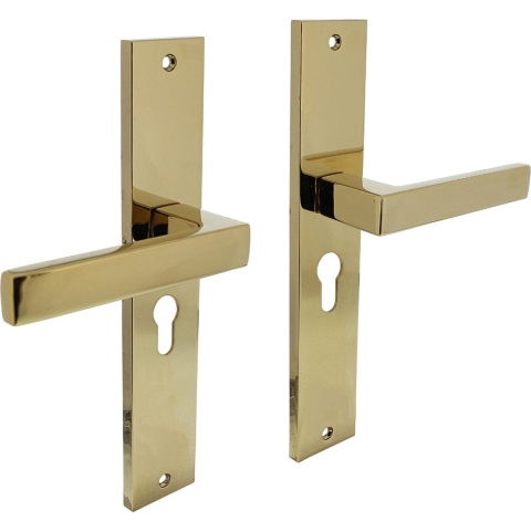 Intersteel Deurkruk Hera op schild 245x45 mm profielcilindergat 55 mm messing titaan PVD