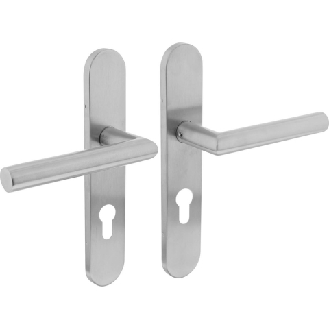 Intersteel Deurkruk Hoek 90° op schild rvs geborsteld