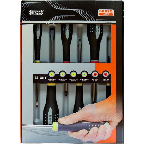 Bahco Schroevendraaierset ERGO™ Sleuf/Phillips 6-delig - BE-9881
