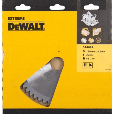DeWALT Cirkelzaagblad voor Laminaat | Extreme | Ø 190mm Asgat 30mm 48T - DT4094-QZ