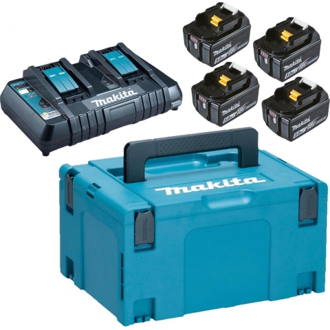 Makita Accu Starterset 18V DC18RD 4xBL1850B - 197626-8