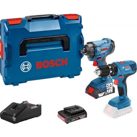 Bosch Professional GSB 18V-21 Accu klop-/schroefboormachine + GDR 18V-160 Accu slagschroevendraaier 18V 2.0Ah in L-Boxx - 0615990L41