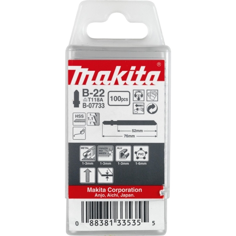 Makita B-07733 T 118 A Decoupeerzaagblad voor Dun Staal & Aluminium VE=100