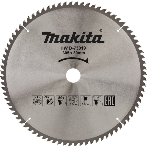 Makita Afkortzaagblad voor Aluminium | Standaard | Ø 305mm Asgat 30mm 80T - D-73019