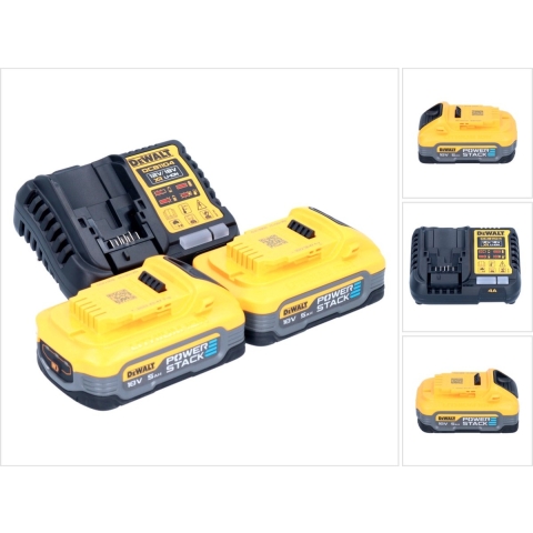 DeWALT DCB1104H2 Starterset 2x Accu 5.0Ah POWERSTACK 18V XR + Multilader DCB1104