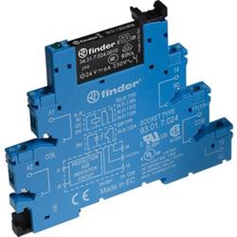 Finder 38.51.7.012.5050 Relaismodule Nominale spanning: 12 V/DC Schakelstroom (max.): 6 A 1x wisselcontact 1 stuk(s)