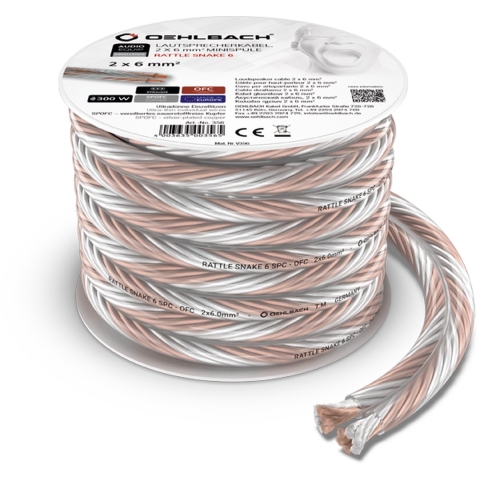 Oehlbach: Rattlesnake 3 Luidsprekerkabel (2 x 6,0 mm) - 10 meter