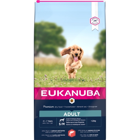 Eukanuba Adult Small - Medium Hondenvoer Zalm 12 kg
