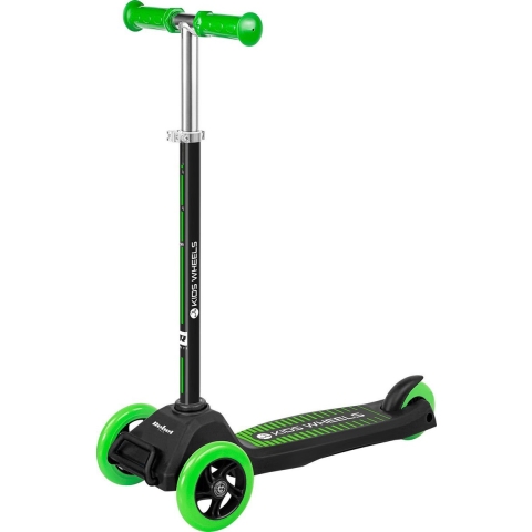 Rebel ZAB0121G - Driewielige kids step Kids Wheels - Vanaf 3 jaar - Zwart/groen