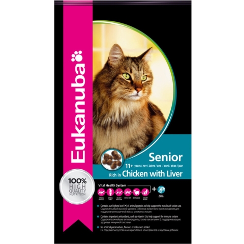 Eukanuba Senior Top Condition 7+ Kattenvoer Kip - Lever 10 kg