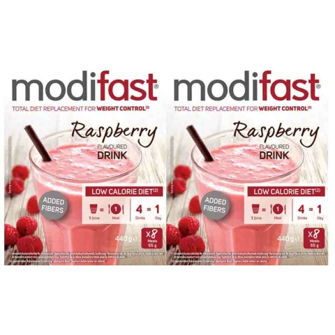 2x Modifast Intensive Milkshake Raspberry 8 x 55 gr