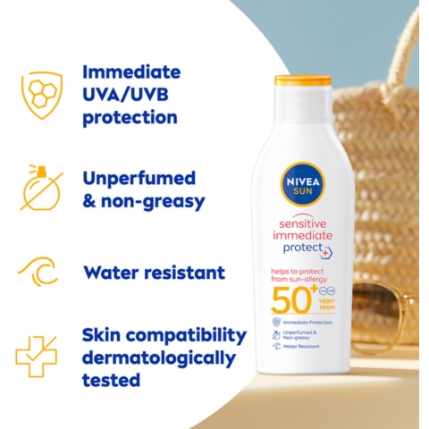 6x Nivea Sun Sensitive Anti-Allergie Zonnemelk SPF 50 200 ml