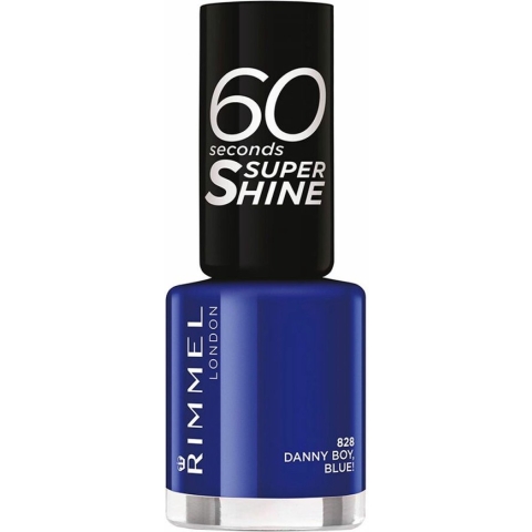 3x Rimmel 60 Seconds Supershine Nagellak 828 Danny Boy, Blue! 8 ml