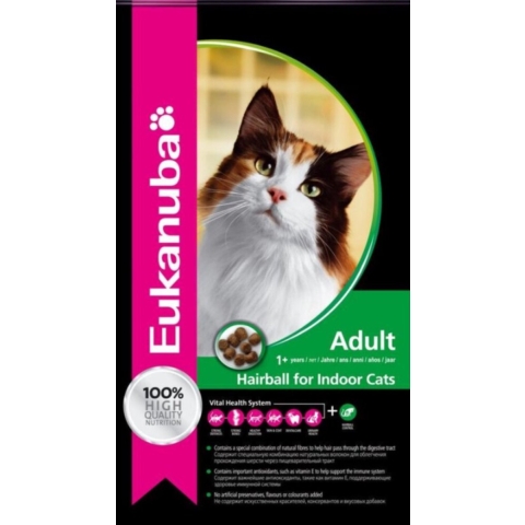Eukanuba Adult Hairball Control Kattenvoer 10 kg