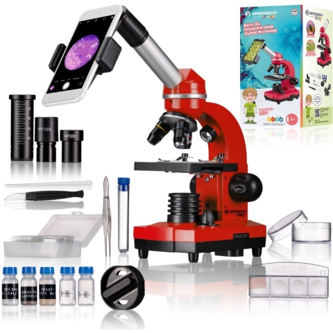 BRESSER JUNIOR Biolux SEL Studenten Microscoop (rood)