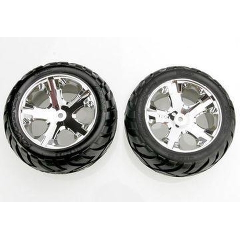 Tires & wheels, assembled, glued (all star chrome wheels, anaconda tires, foam inserts) (electric rear) (1 left, 1 right)