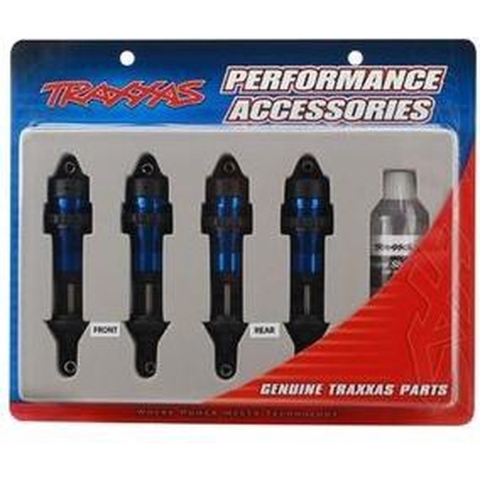 Shocks, GTR aluminum, blue-anodized (fully assembled w/o springs) (4)