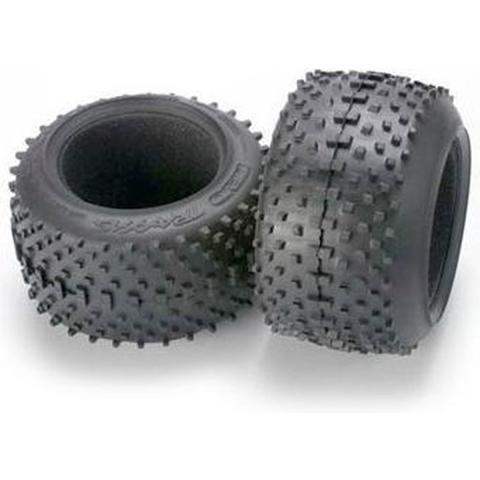 Tires, sporttraxx racing 3.8" (soft compound, directional and asymmetrical tread design)/ foam inserts (2)
