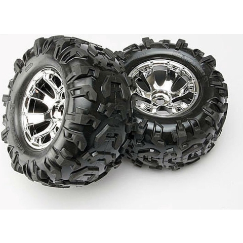 Tires & wheels, assembled, glued (geode chrome wheels, canyon at tires, foam inserts) (2)