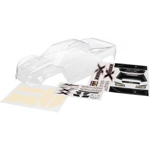 Body, X-Maxx (clear, trimmed, requires painting)/ window masks/ decal sheet