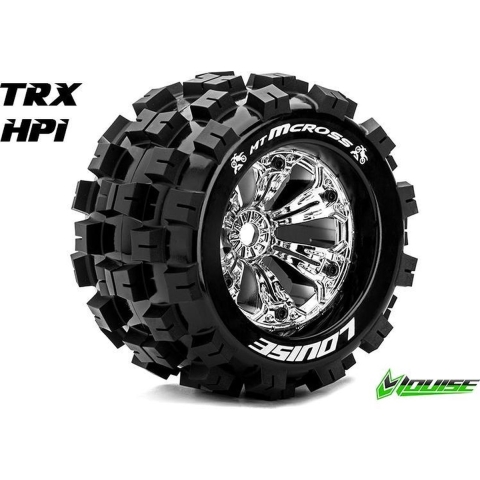 Louise MT-MCROSS Medium banden op chrome velgen voor 1/8 MT - 0 offset