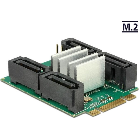 Converter M.2 Key B+M > Hybrid 4 x SATA Adapter