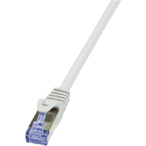 LogiLink CQ3112S RJ45 Netwerkkabel, patchkabel CAT 6A S/FTP 20 m Grijs Snagless, Vlambestendig, Afscherming totaal, Halogeenvrij, Pair afscherming 1 stuk(s)