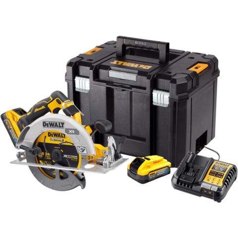DeWALT DCS573H2T-QW 18V Li-ion XR Accu Cirkelzaag Set (2x POWERSTACK 5.0Ah) In TSTAK - 190mm