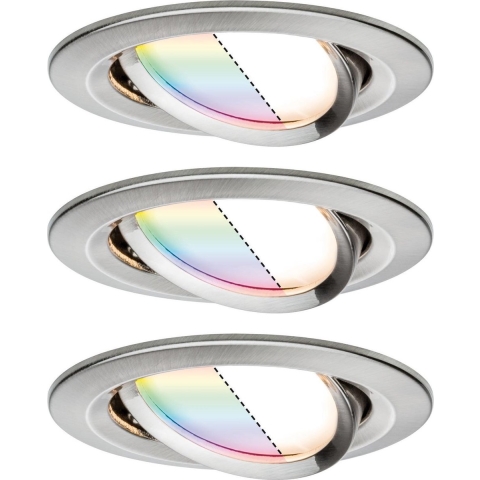 Paulmann 92965 LED-inbouwlamp Set van 3 stuks LED 15.6 W IJzer (geborsteld)