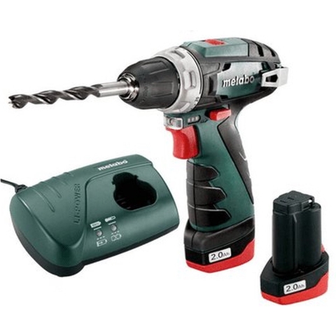 Metabo PowerMaxx BS Basic 600984000 Accu-schroefboormachine 12 V 2.0 Ah Li-ion Incl. 2 accus, Incl. lader