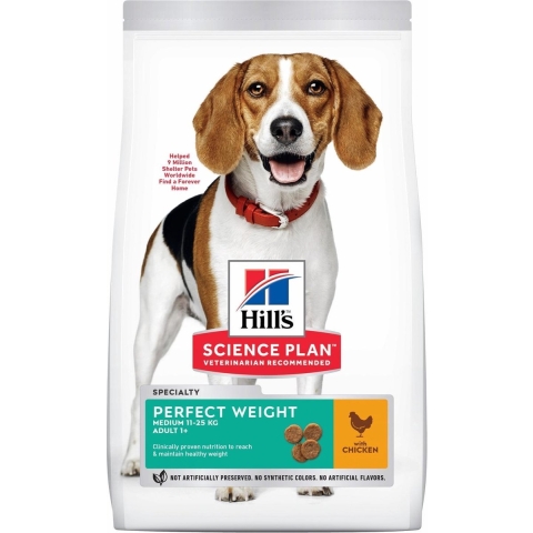 Hill&apos;s Adult Perfect Weight Medium met kip hondenvoer 2 x 2 kg