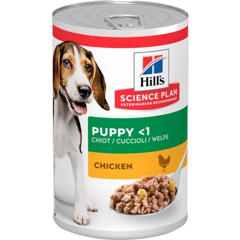 Hill&apos;s Puppy nat hondenvoer kip blik 1 tray (12 x 370 g)