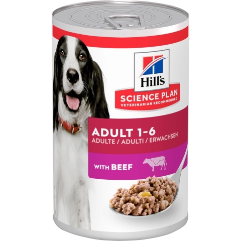 Hill&apos;s Adult nat hondenvoer met rund blik 2 trays (24 x 370 g)