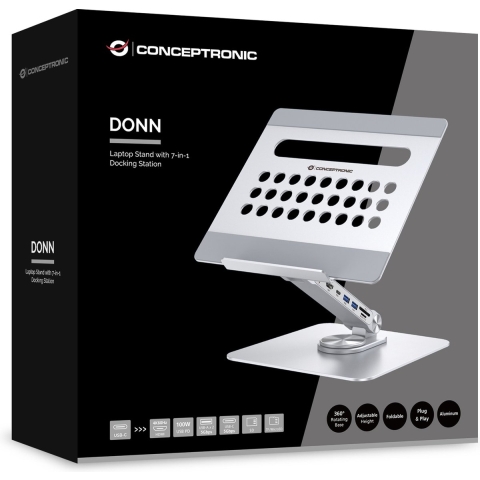 Conceptronic DONN27G laptopstandaard Zilver