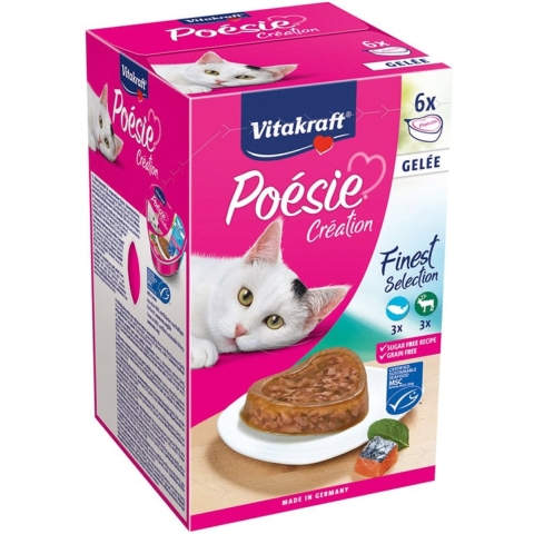 Vitakraft Poésie Création in gelei natvoer kat multipack (6 x 85 g) 4 verpakkingen