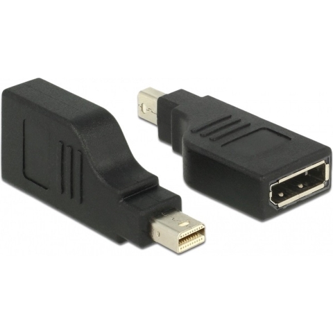Delock 65626 Adapter mini DisplayPort 1.2 male > DisplayPort female 4K 90° gedraaid zwart