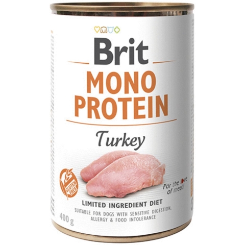 Brit Mono Protein kalkoen natvoer hond 6 x 400 g
