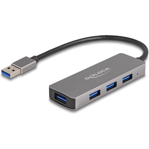Delock 63171 4-poorts USB 5 Gbps hub met USB Type-A-connector  USB Type-A-poorten aan de zijkant