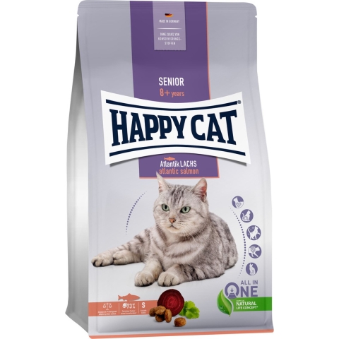 Happy Cat Senior Atlantik Lachs (met zalm) kattenvoer 2 x 4 kg