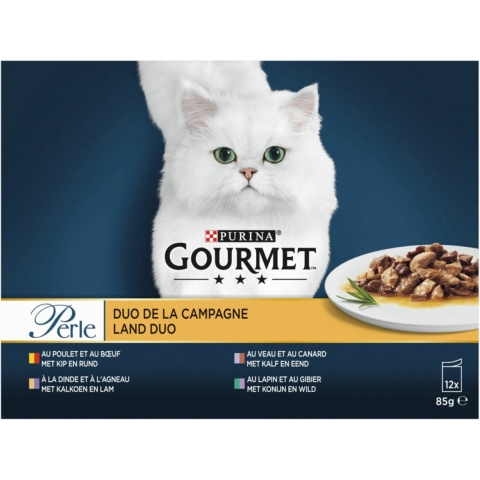 Purina Gourmet Perle Land Duo natvoer kat (12x85 g) 8 x (12 x 85 g)