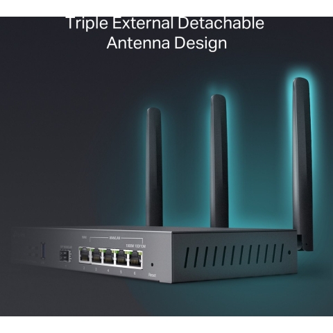 TP-Link ER706W draadloze router Gigabit Ethernet Dual-band (2.4 GHz / 5 GHz) Zwart