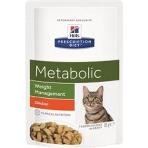 Hill&apos;s Prescription Diet Metabolic Weight Management nat kattenvoer maaltijdzakje multipack 8 dozen (96 x 85 g)