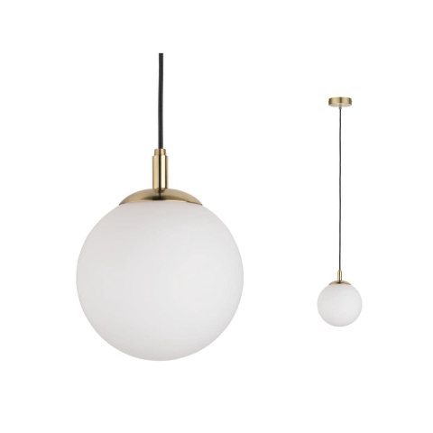 Paulmann - Menja Hanglamp Wit/Geborsteld Brass