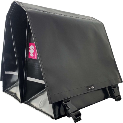 Dubbele Fietstas XL PVC 46L zwart